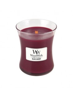 WoodWick Black Cherry - kvapioji žvakė su medine dagtimi