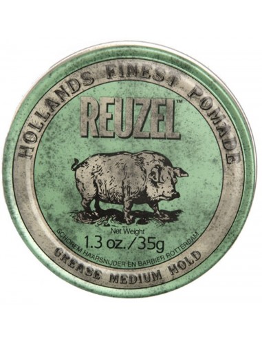 REUZEL Styling Green Pomade Grease Medium Hold - vidutinio standumo ir blizgesio plaukų pomada