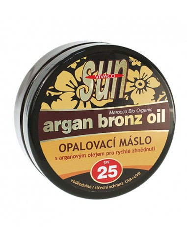 Vivaco SUN Argan Bronz Oil - įdegio sviestas su organiniu argano aliejumi spf 25