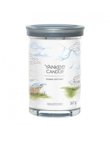 "Yankee Candle Clean Cotton" - didelis puodelis su parašu