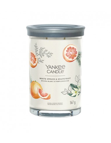 "Yankee Candle White Spruce & Grapefruit" žvakė - didelis indas su parašu