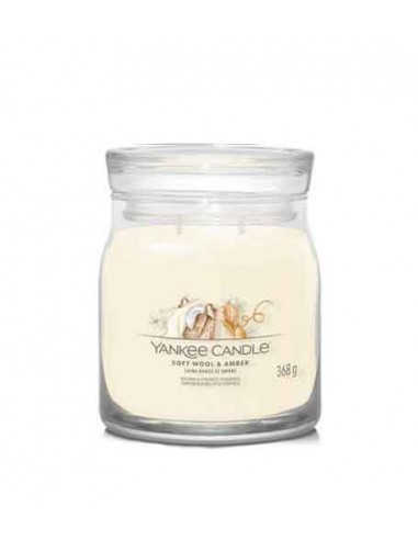 "Yankee Candle Soft Wool & Amber" - vidutinio dydžio žvakė